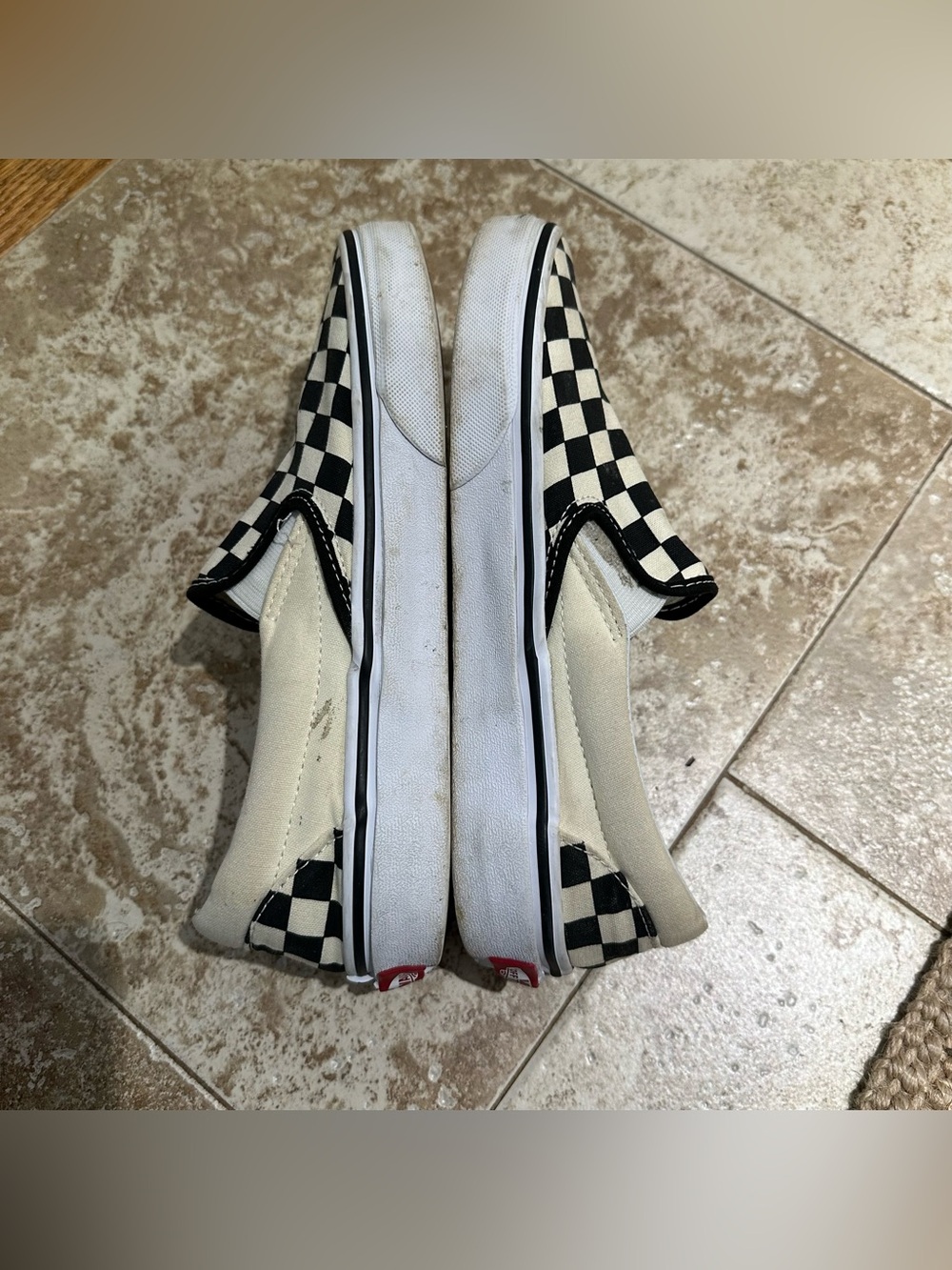 Vans Black & White Checkerboard Slip-On Sneakers - Picture 5 of 6
